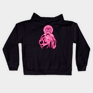 Pink Neon Jesus Kids Hoodie